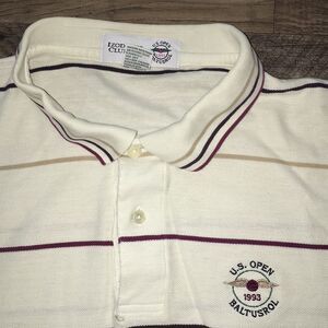 Very worn vintage cotton pique mens 1993 US Open Baltusrol Golf Polo Shirt